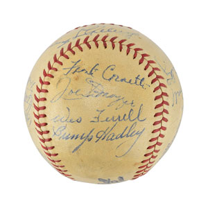 Lot #8263  New York Yankees 1938 World Series Champions Team Signed Baseball with Gehrig and DiMaggio - Image 4