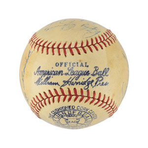 Lot #8263  New York Yankees 1938 World Series Champions Team Signed Baseball with Gehrig and DiMaggio - Image 6