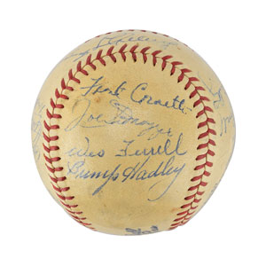 Lot #8263  New York Yankees 1938 World Series Champions Team Signed Baseball with Gehrig and DiMaggio - Image 7