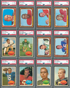 Lot #8139  1960-1968 Topps and Post Football  Sets (4) with PSA Graded (12)
