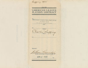 Lot #8160 Red Ruffing 1935 New York Yankees Signed Player Contract - Image 3