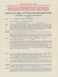 Lot #8157 Earle Combs 1935 New York Yankees Signed Player Contract (Final Season) - Image 2