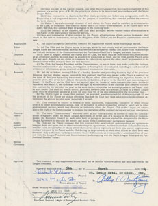 Lot #8180 Bob Gibson 1964 St. Louis Cardinals Signed Player Contract - World Series MVP
