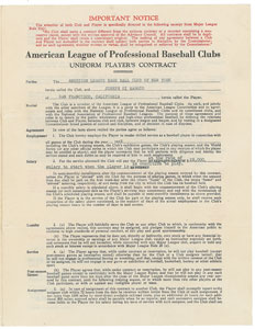 Lot #8158 Joe DiMaggio 1938 New York Yankees Signed Player Contract (Pre-Season Holdout) - Image 10