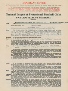 Lot #8163 Ralph Kiner 1946 Pittsburgh Pirates Signed Player Contract (Rookie Season—Led NL in Home Runs) - Image 2