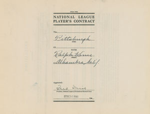 Lot #8163 Ralph Kiner 1946 Pittsburgh Pirates Signed Player Contract (Rookie Season—Led NL in Home Runs) - Image 3