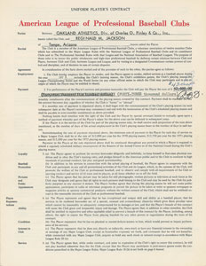 Lot #8184 Reggie Jackson 1971 Oakland Athletics Signed Player Contract - Image 2