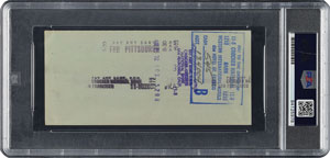 Lot #8213 Roberto Clemente 1972 Signed Personal Check (Last Season) - PSA/DNA MINT 9 - Image 2