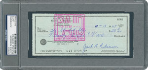 Lot #8278 Jackie Robinson 1967 Signed Personal Check - PSA/DNA - Image 1