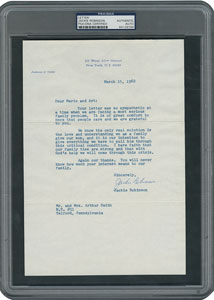 Lot #8277 Jackie Robinson Typed Letter Signed - Image 1