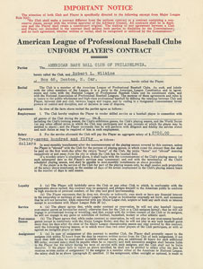 Lot #8162 Robert Wilkins 1944 Philadelphia Athletics Signed Player Contract with Connie Mack - Image 2