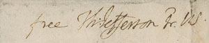 Lot #8406 Thomas Jefferson Signed Free Frank - Image 2