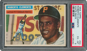 Lot #8070  1956 Topps HOFer Pair with Koufax and Clemente - both PSA EX-MT 6 - Image 3