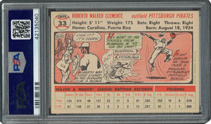 Lot #8070  1956 Topps HOFer Pair with Koufax and Clemente - both PSA EX-MT 6 - Image 4