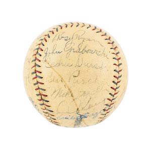 Lot #8261  New York Yankees 1928 Signed Baseball - Image 5