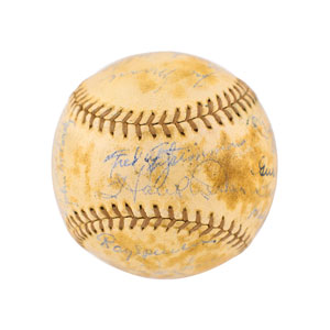 Lot #8260  New York Giants 1936 Signed Baseball - Image 1