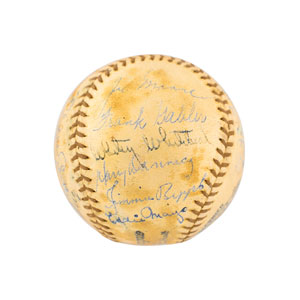 Lot #8260  New York Giants 1936 Signed Baseball - Image 5