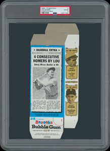 Lot #8116  1969-70 Bazooka Pair of PSA Graded Full Boxes with Babe Ruth and Lou Gehrig - Image 1
