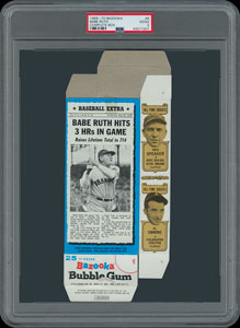 Lot #8116  1969-70 Bazooka Pair of PSA Graded Full Boxes with Babe Ruth and Lou Gehrig - Image 3