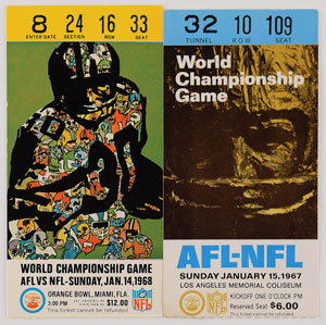 Lot #8354  Super Bowl I and II Ticket Stubs - Image 1