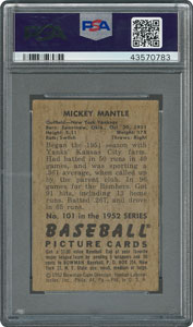 Lot #8047  1952 Bowman #101 Mickey Mantle - PSA VG-EX 4 - Image 2