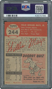 Lot #8048  1952-1953 Topps Mickey Mantle and Willie Mays PSA Graded Trio - Image 6