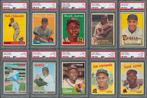 Lot #8049  1952-1970 Topps PSA Graded Collection (14) with Ernie Banks RC