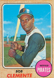 Lot #8106  1968RobertoClemente Signed  Topps Baseball Card