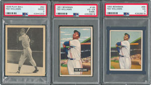 Lot #8032  1939-1951 Ted Williams Collection with 1939 Play Ball Rookie Card (3)