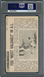 Lot #8095  1964 Topps Giants #13 Nellie Fox Autographed Card - PSA/DNA MINT 9 - Image 2