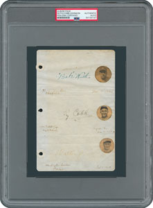 Lot #8288 Babe Ruth, Ty Cobb, and Walter Johnson