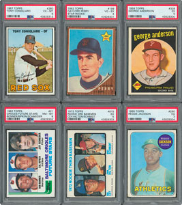 Lot #8080  1959-1980s Baseball Superstar Card Collection (49) with Six PSA Graded