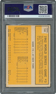 Lot #8091  1963 Topps #144 Roger Maris World Series Game 3 Autographed Card - PSA/DNA MINT 9 - Image 2