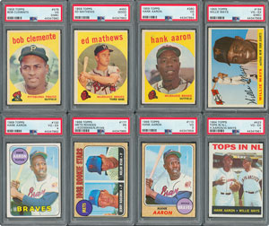 Lot #8058  1953-1969 PSA Graded Major Hall of Famer Collection (16) with Two Mickey Mantle Cards - Image 2