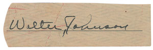 Lot #8242 Walter Johnson Signature