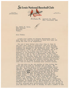 Lot #8276 Branch Rickey Typed Letter Signed