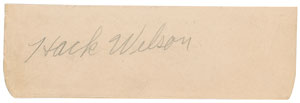 Lot #8303 Hack Wilson Signature