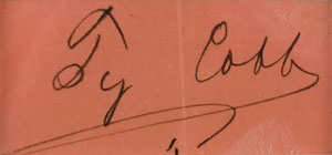 Lot #8216 Ty Cobb Signature - Image 2