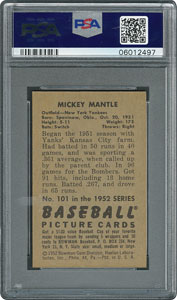 Lot #8046  1952 Bowman #101 Mickey Mantle - PSA NM-MT 8 - Image 2