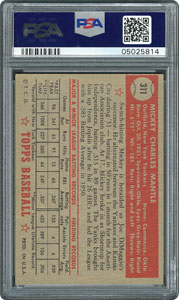 Lot #8045  1952 Topps #311 Mickey Mantle Rookie Card - PSA EX-MT 6 - Image 2