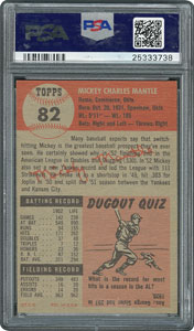 Lot #8056  1953 Topps #82 Mickey Mantle - PSA NM 7 - Image 2