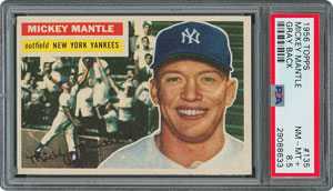 Lot #8067  1956 Topps  #135 Mickey Mantle Gray Back - PSA NM-MT+ 8.5