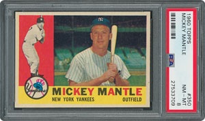 Lot #8084  1960 Topps #350 Mickey Mantle - PSA NM-MT 8