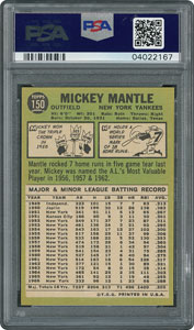 Lot #8104  1967 Topps #150 Mickey Mantle - PSA MINT 9 - Image 2