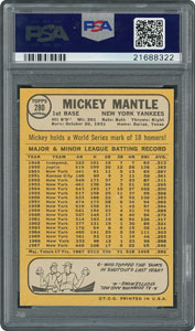 Lot #8108  1968 Topps #280 Mickey Mantle - PSA MINT 9 - Image 2