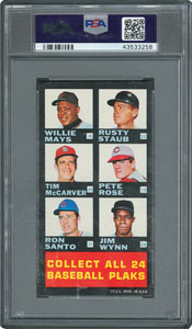 Lot #8111  1968 Topps Plaks Checklist #2 with Aaron, Clemente, Mays, and Rose- PSA AUTHENTIC - Image 2