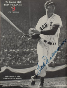Lot #8300 Ted Williams Signed Program