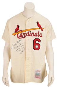 Lot #8259 Stan Musial Signed Jersey - Image 1