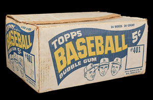 Lot #8101  1965 Topps Baseball Outer Shipping Case with Killebrew, Koufax, and Mantle Images