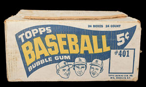 Lot #8101  1965 Topps Baseball Outer Shipping Case with Killebrew, Koufax, and Mantle Images - Image 2